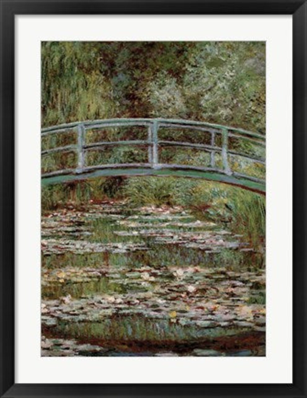 Framed Art Waterlily Pond, Japanese Bridge by Claude Monet Wall Decor 18x24 Artwork